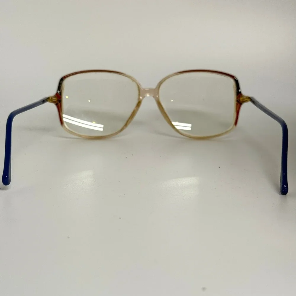 Vintage Silhouette‎ SPX M 1767 Eyeglasses Blue Amber Oversized Square Austria